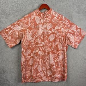 Vintage Reyn Spooner Hawaiian Camp Shirt Pullover Coral Sea Shells Size XXL
